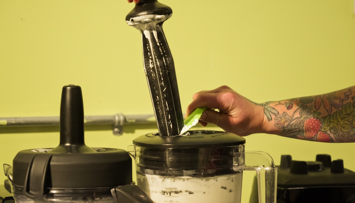 Member blending ingredients in the commercial kitchen