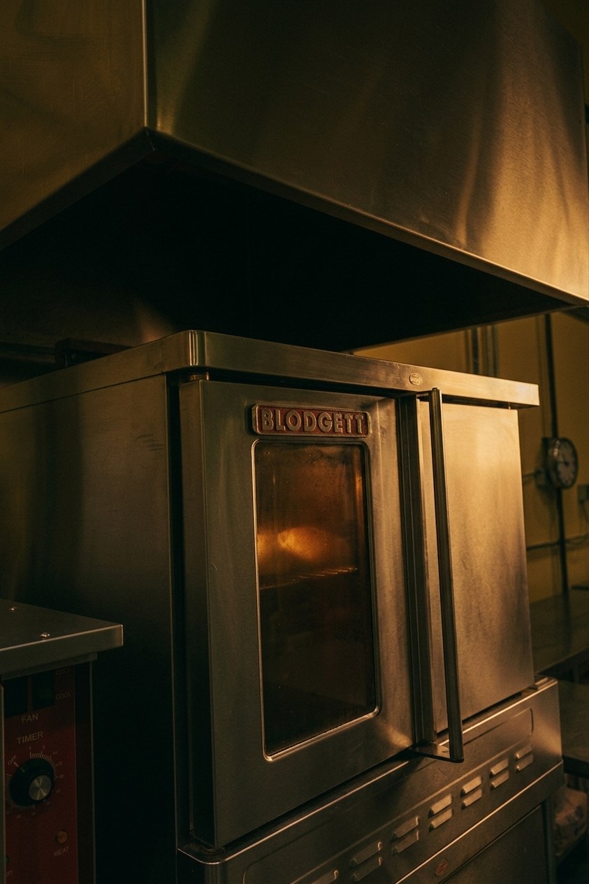Commercial convection oven in the Sincerely Kitchen production space
